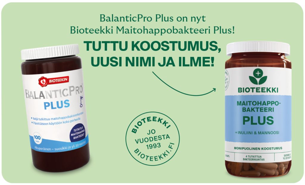 Balantic Pro Plus on nyt Bioteekin Maitohappobakteeri Plus
