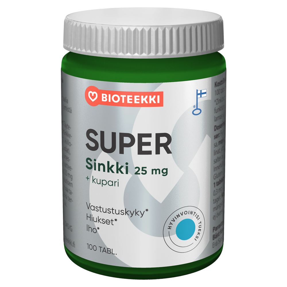 Bioteekin Super Sinkki 25 mg + kupari