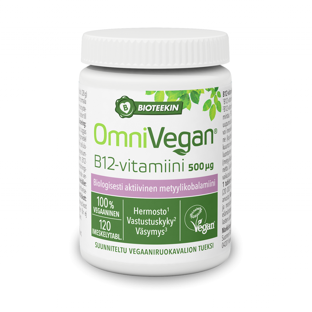 Bioteekin OmniVegan B12-vitamiini 500 mikrog.