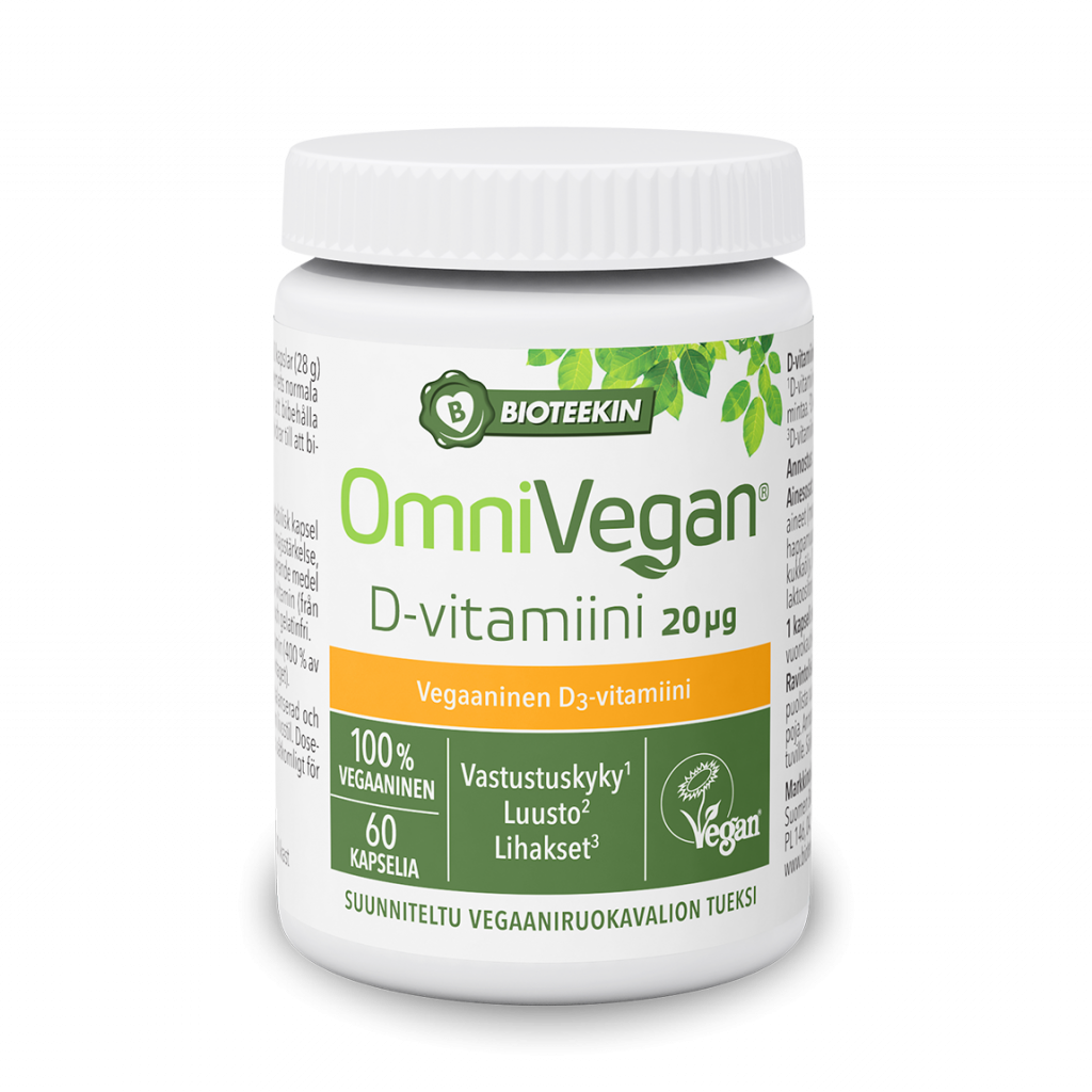 Bioteekin OmniVegan D-vitamiini 20 mikrog. 60 kaps.